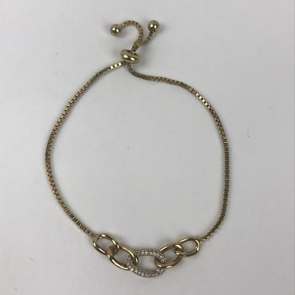 ❤️ CN Rhinestone Chain Link Danity Bracelet - Picture 1 of 6